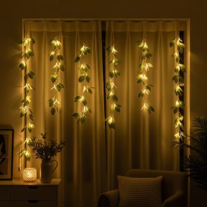 Decorative Nature-Inspired Curtain String Lights