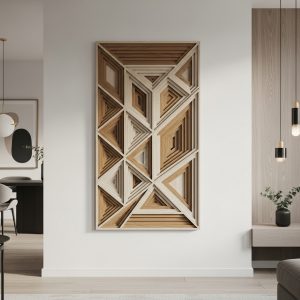 Geometric Wooden Wall Panel Decor